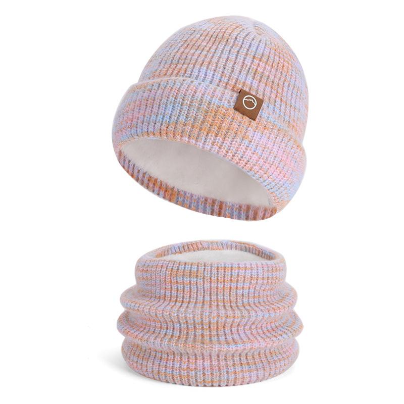 Winter hat, scarf, gloves, three-piece set, fleece warm knitted wool hat, women's outdoor cold-proof ear protection, pullover hat