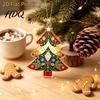 Artistic Window Flat Acrylic Display Accessory 2D Ornament Vintage Christmas Tree Stained Xmas Decoration Glass