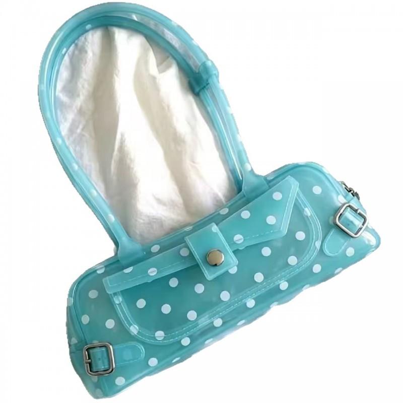 Stylish Jelly Dot Print Crossbody Bag Women Small PVC Shoulder With Snap Phone Pocket