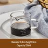 Glass Espresso Bean Measuring Cup with Double Spout, Wooden Handle, and Small Milk Jug