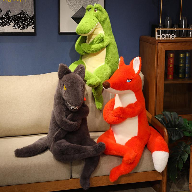 Adorable Plush Green Crocodile Cute Faux Wolf And Fox Stuffed Animal Toy For Kids