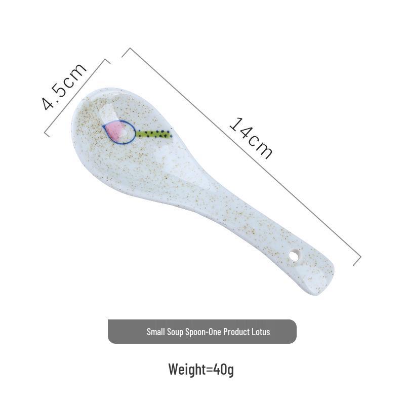 

Hand-painted Japanese Ceramic Spoon – Creative Tableware for Home and Hotel, Long Handle, Underglaze Color, Ideal for Rice and Soup