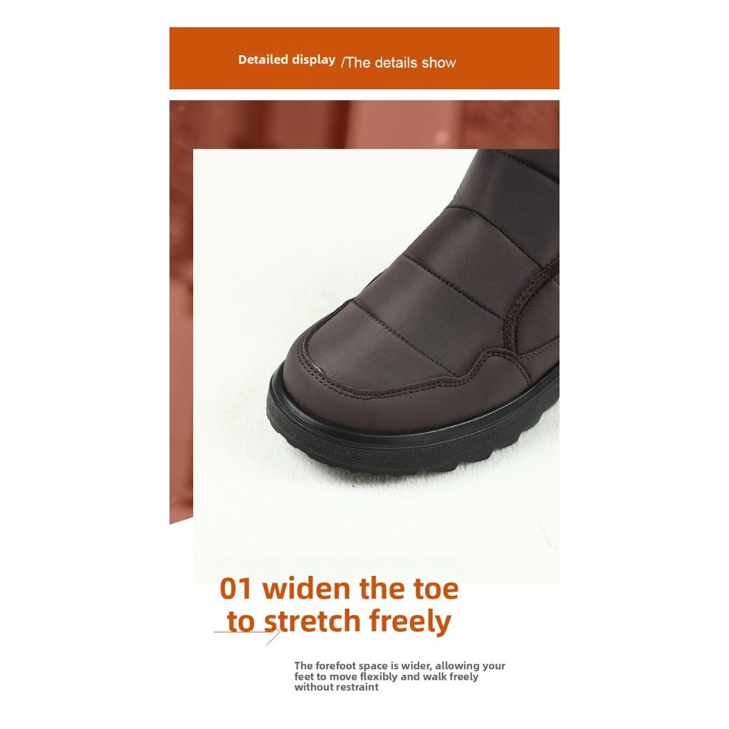 Men's Shoes with Plush and Thick Cotton Boots, Winter New Style with Plush Lining, Outdoor One Foot Casual Walking Snow Boots