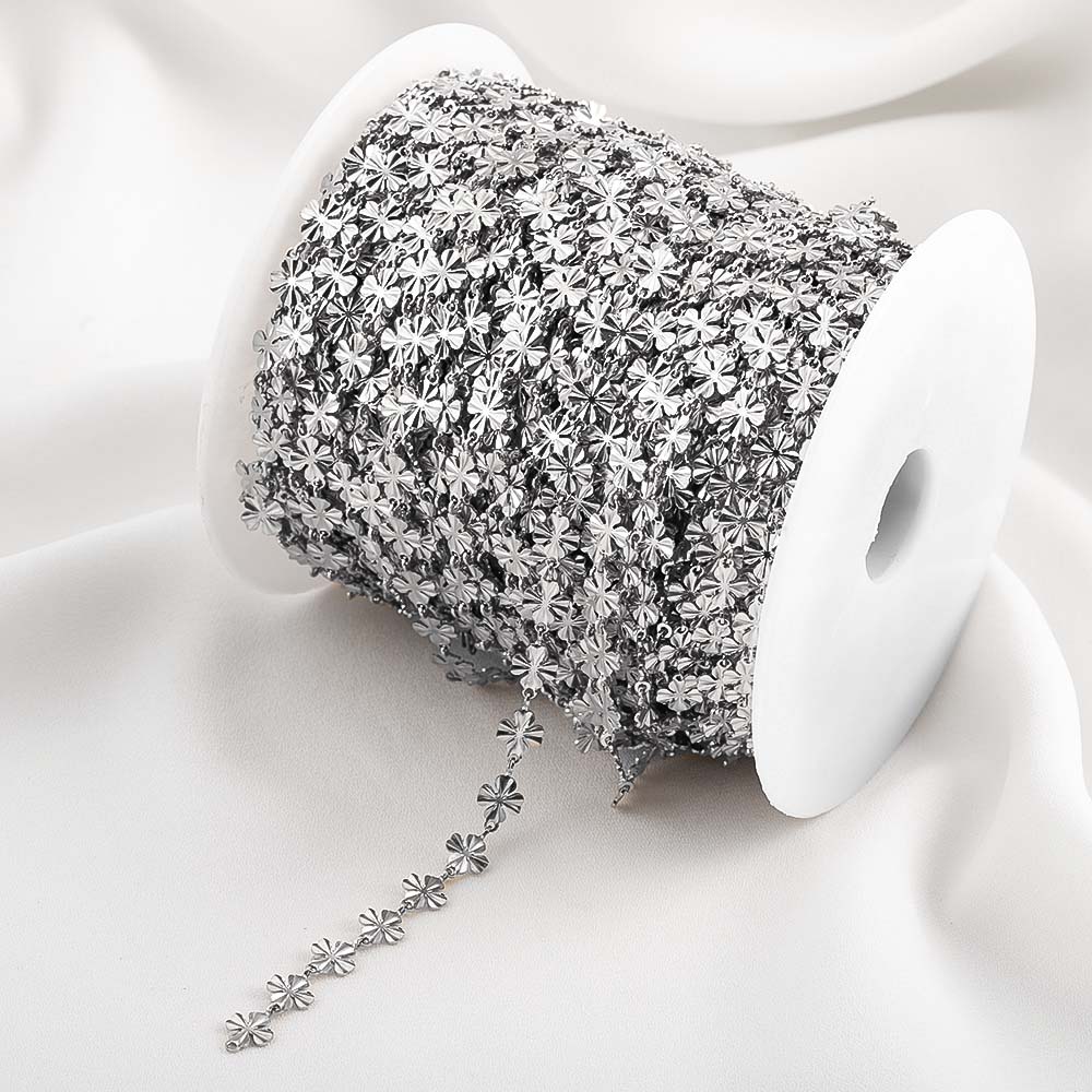 0.5meter 1meter Stainless Steel Flower Chain Roll DIY Jewelry Making Accessories Bulk Chain for Crafts for DIY Necklace Bracelet