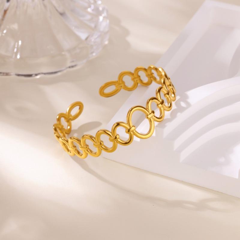 Geometric Simple Circle Cold Wind Bracelet Stainless Steel K Gold Plated Stainless Steel Bracelet Does Not Fade