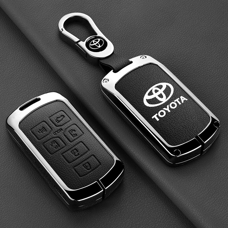 Alloy Leather Car Smart Remote Key Case Cover Bag For Toyota Sienna Se Tacom 2015 2016 2017 2018 2019 2020 Keychain Accessories