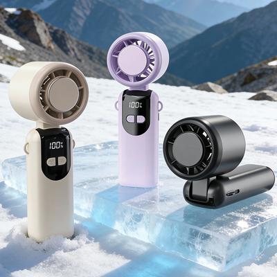 Portable Handheld Fan, Lightweight Digital Display Fan, 5-speed Air Cooling Turbo Fan, Can Stay Cool Anytime
