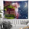 Christmas Tapestry Gift Wall Hanging Winter Night Snowflake Elk Santa Claus Hanging Fireplace Blanket Gift Home Wall Decorations