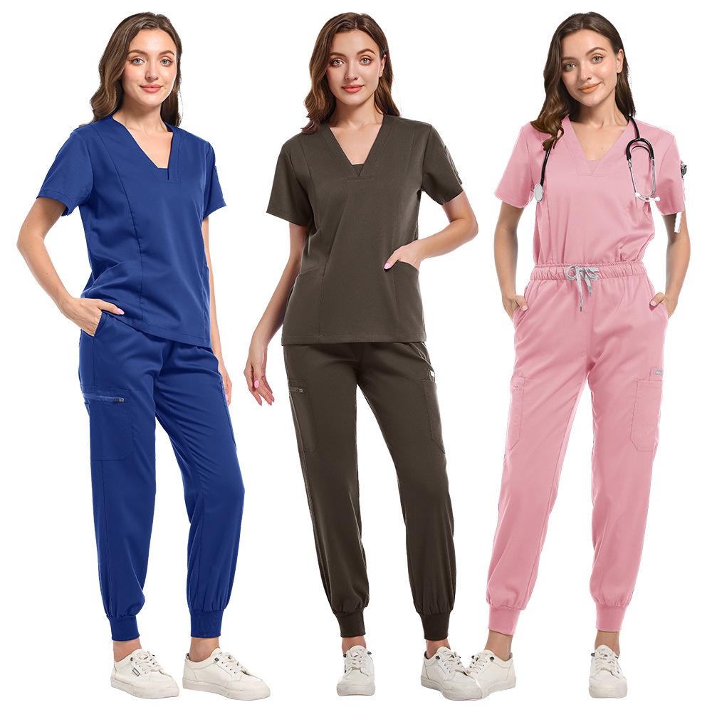 Unisex Quick-Drying Stretch Scrub Suit for Medical and Spa Professionals