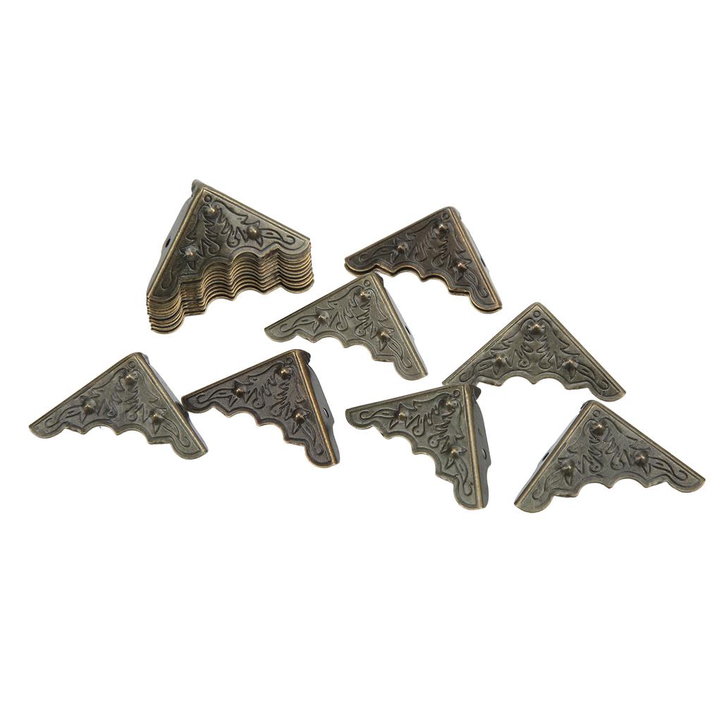 50Pcs Metal Corner Protector Retro Style Wide Application Durable Metal High Hardness Corner Guards for Wooden Box Case