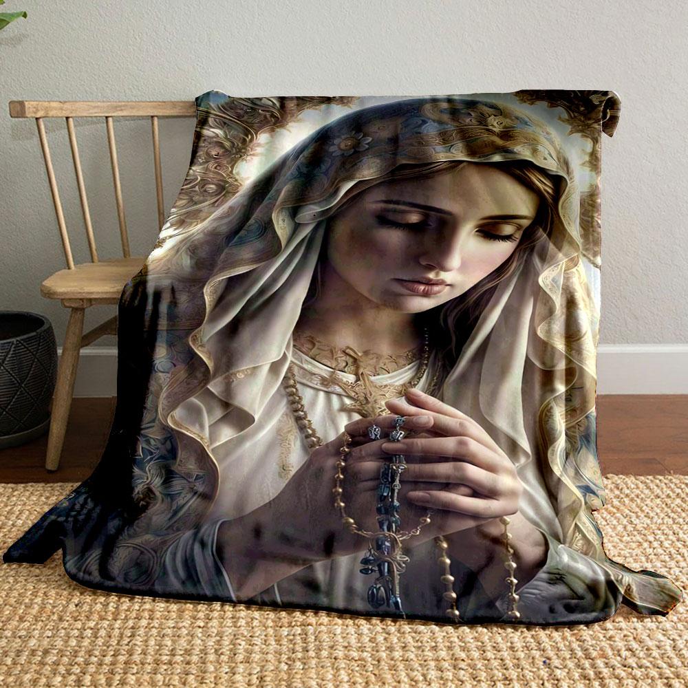 

Religious Madonna Prayer Shawl Blanket Printed Blanket for Living Room Bed Couch lunch break Soft Cozy Blanket for Friend s festival Gift 80cm x 120cm