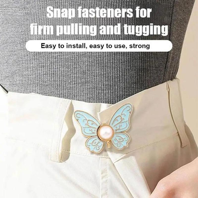 Women's Adjustable Butterfly Brooch Waist Clip Collar Pin Slimming Effect for Party Office and Street Style