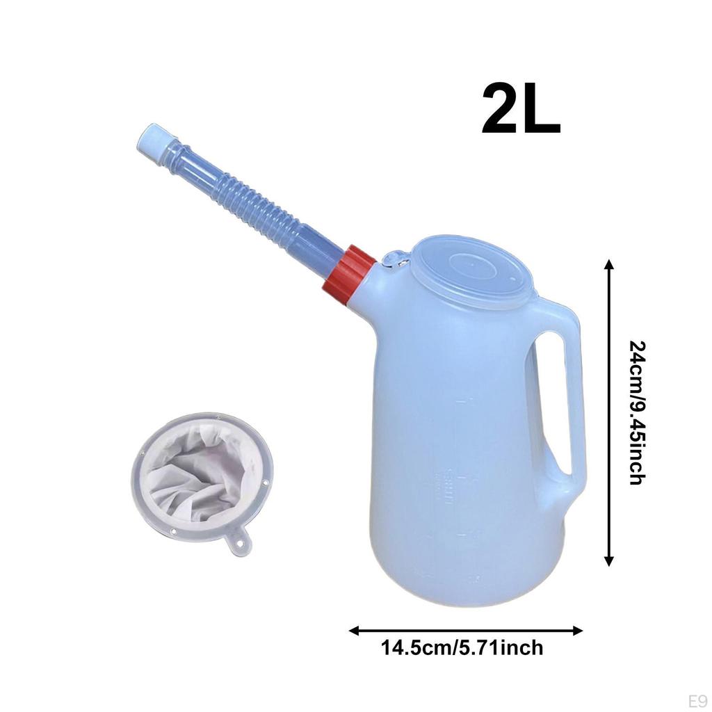 Can of Oil with Pourer, Engine Dispenser , Graduated And Cap for Garage/car.