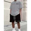 2026 Set Casual da Uomo Abbigliamento Estivo Top a Maniche Corte Color-Block Pantaloncini Larghi con Coulisse Ensemble alla Moda Streetwear