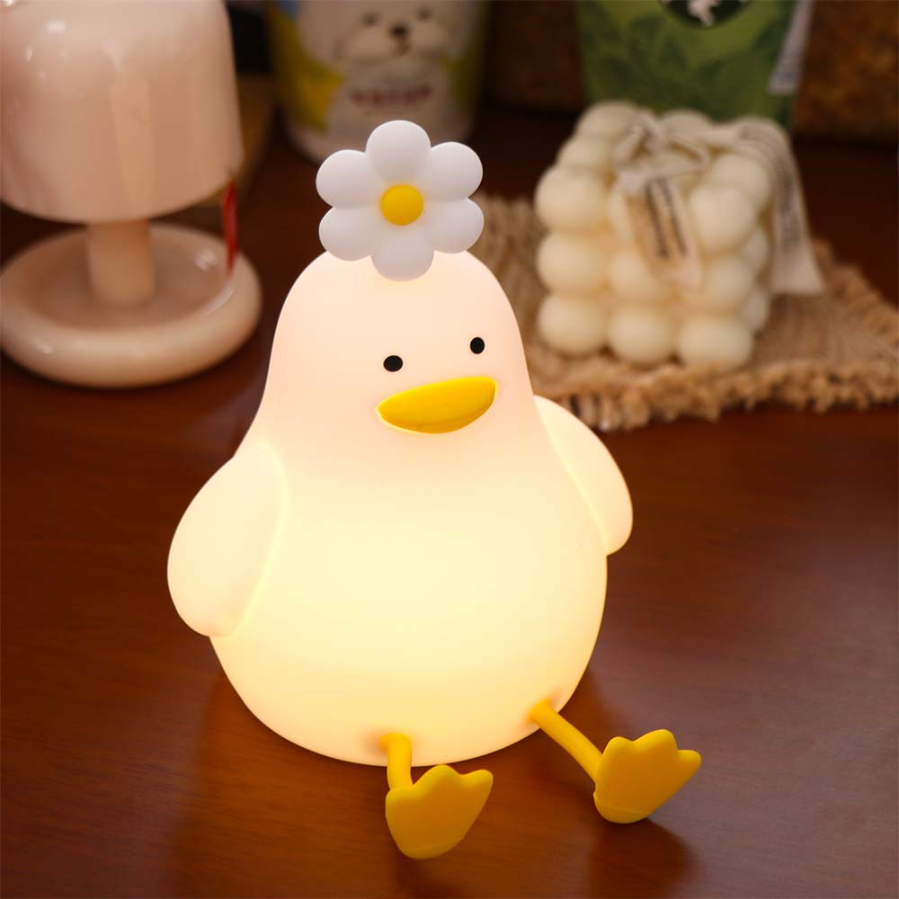 Cartoon Duck Night Light Dimmable LED Night Light Funny Silicone Night Light  Desktop Light