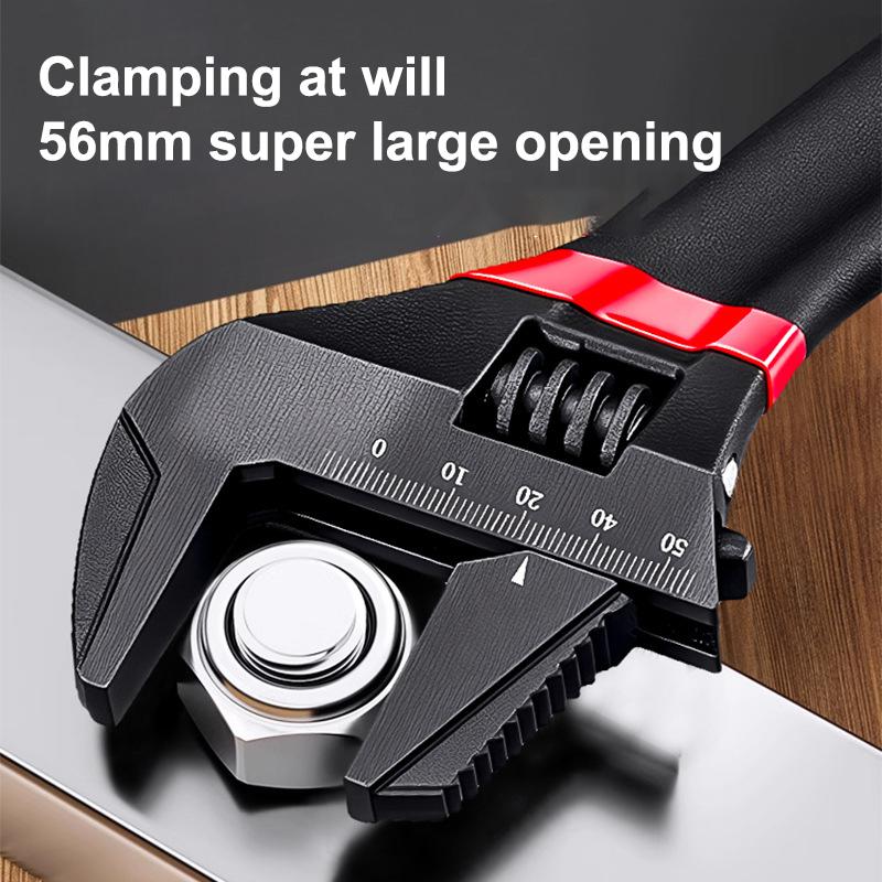 1 Pcs 6/8" Short Handle Adjustable Wrench Oversized Open Bathroom Wrench Mini Small Board Large-Diameter Adjustable Short Handle