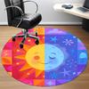 1pc Sun Moon Office Round Area Rug, Indoor Mat Suitable For Office, Under Office Chairs Bedroom Living Room Home Decor, Room Deco