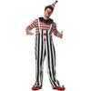 Costume de Clown de Cirque pour Couple Adulte Halloween Ensemble Rayé Fête Masquée Performance