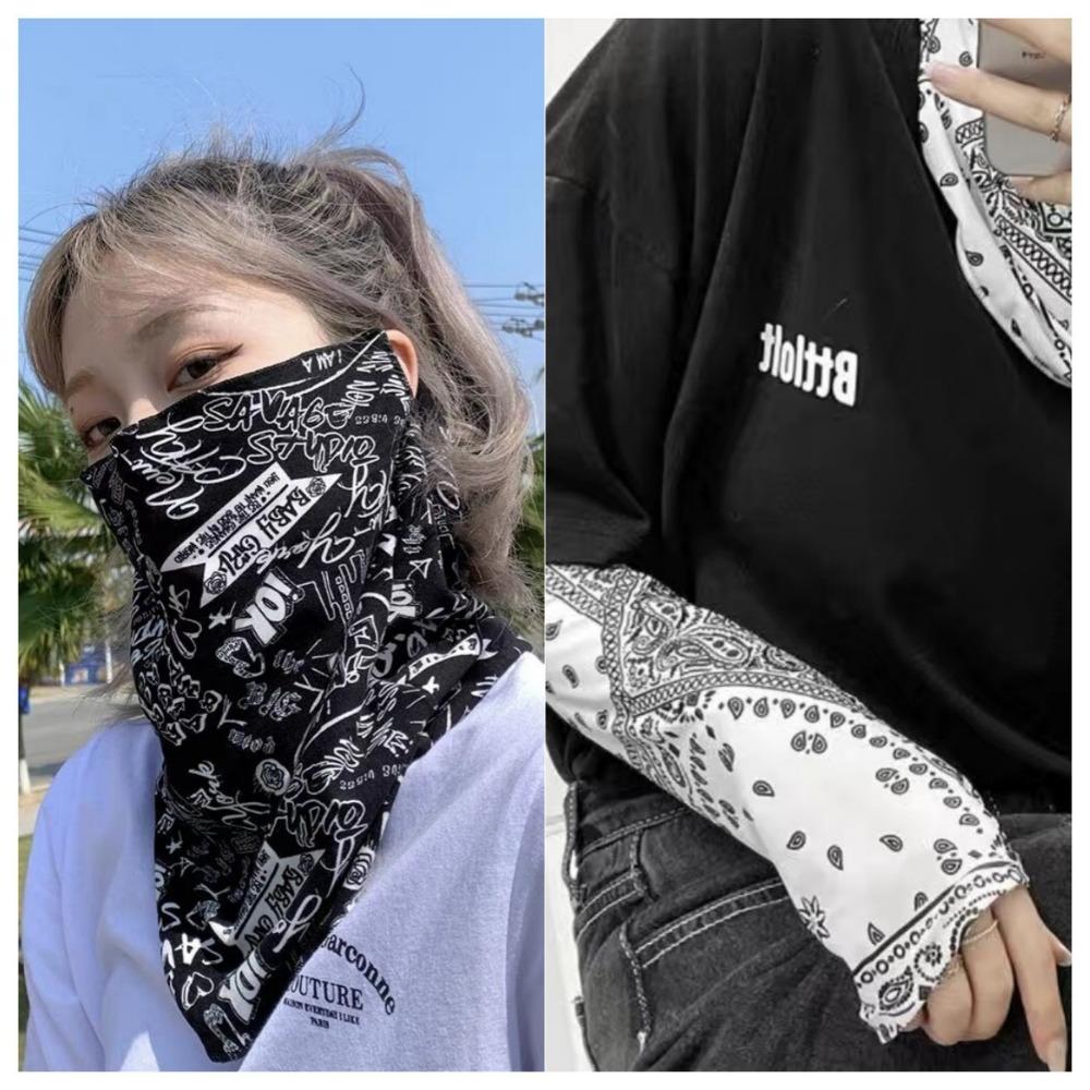 Sunscreen Mask, Men's and Women's Ice Silk Hanging Ears, Neck Protection, Scarf, Summer Sunshade