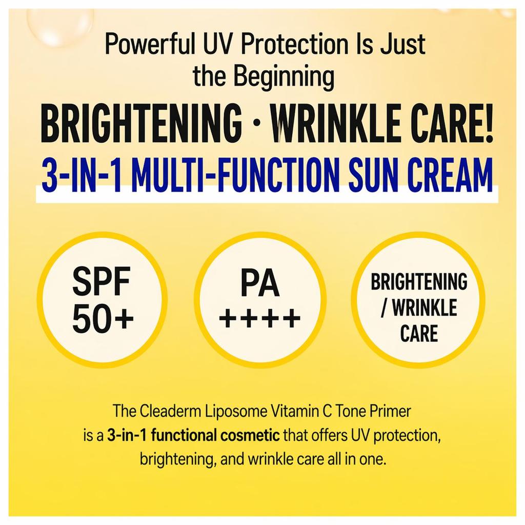 Cleaderm Liposome Vitamin C Tone Primer Sun 40ml (3 Options) - DAISO