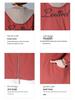 Women's Plus Size Embroidered Color Block Windbreaker - Mid-Length, Loose Fit, Korean Style Jacket for Spring and Autumn