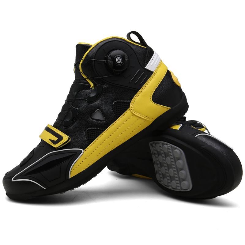 Hochwertige Unisex-High-Top-Motorradstiefel mit drehbarem Knopf, Motorrad-Reiten, Rennen, Offroad-Stiefel