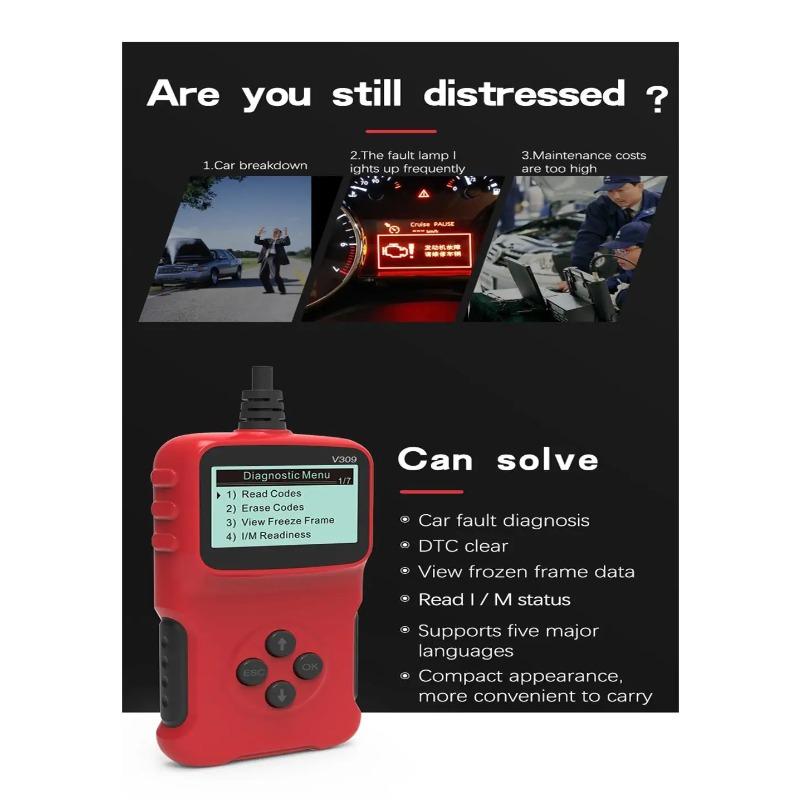 OBD Car Fault Detector Reading Code Card OBD2 Car Diagnostic Instrument Tool Code Reader