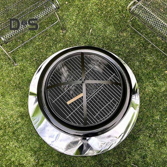 Outdoor Fireproof Mat Heat-Resistant Flame Retardant Anti-slip Deck Patio Lawn Camping Stove BBQ Grill Firepit Aluminum Foil Rug Fireplace Hearth Pad