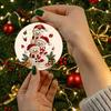 Knitted Texture Snowman Family with Festive Gifts Acrylic Christmas Tree Ornament Holiday Decor Hanging Pendant Xmas Tree Decoration Gift Party