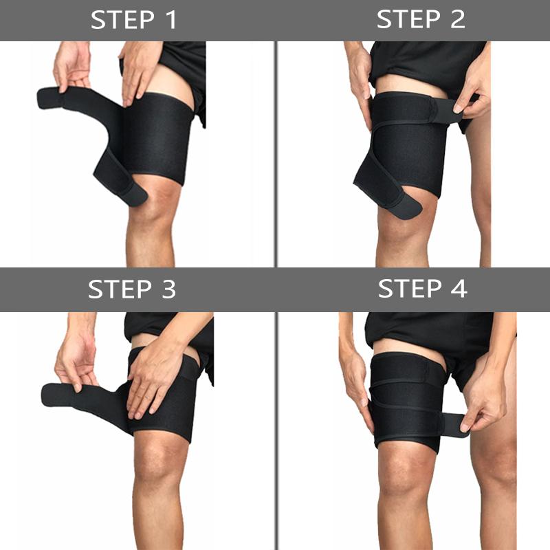 Tcare Adjustable Thigh Brace Support Quadriceps Thigh Wraps Unisex Breathable Non-Slip Compression Sleeve