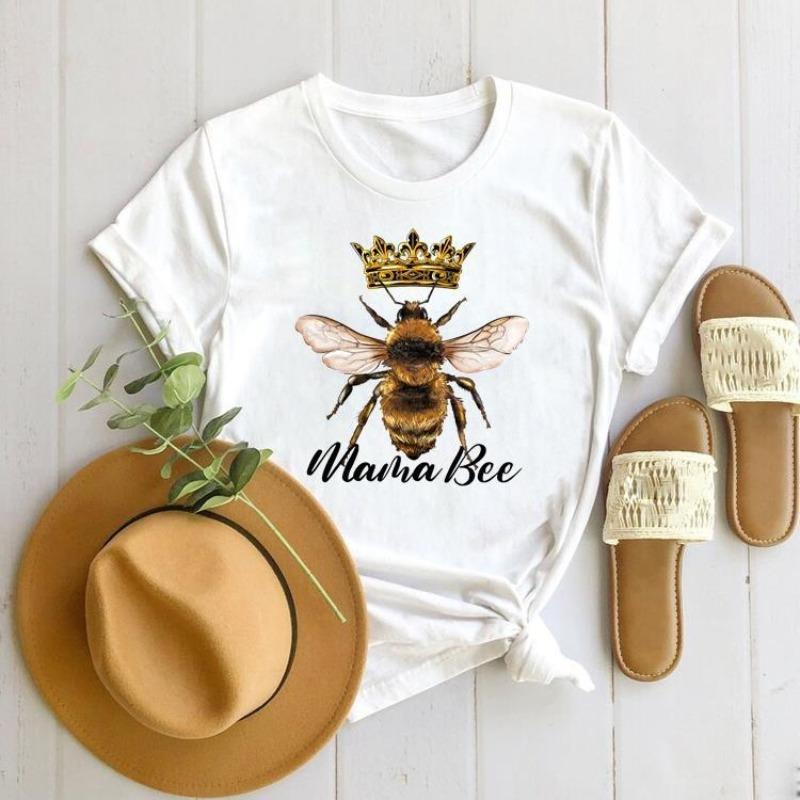 Butterfly Print Cartoon Dress Women European Sleeve Tshirt Women Clothes  Graphic T Shirts  Tops  Oversized Tshirt