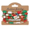 Christmas Charm Bracelet with Snowman, Tree, Santa, and Deer Pendants