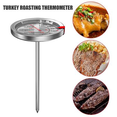 Stainless Steel Meat Thermometer 2.5-in Dial Instant Read Meat Thermometer Heat-Resistant Probe for Baking Candy Oil Steak Turkey