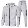 2026 Men's Cross-Border Trend Sports Suit - Hooded Sweatshirt & Zipper Pants for Spring/Autumn Running and Fitness