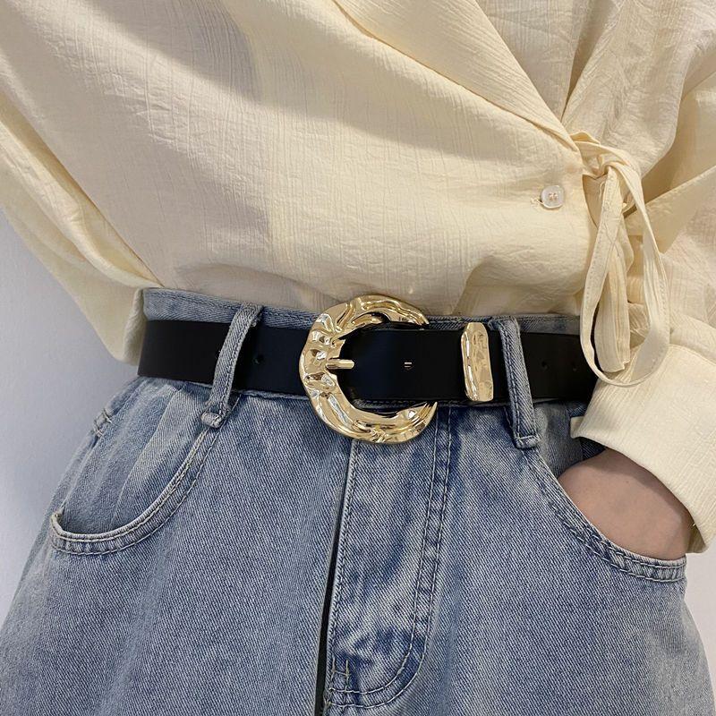 Womens Pu Sleek High Waist Wide Pants Jacket With Decorative Cinch Belt Design