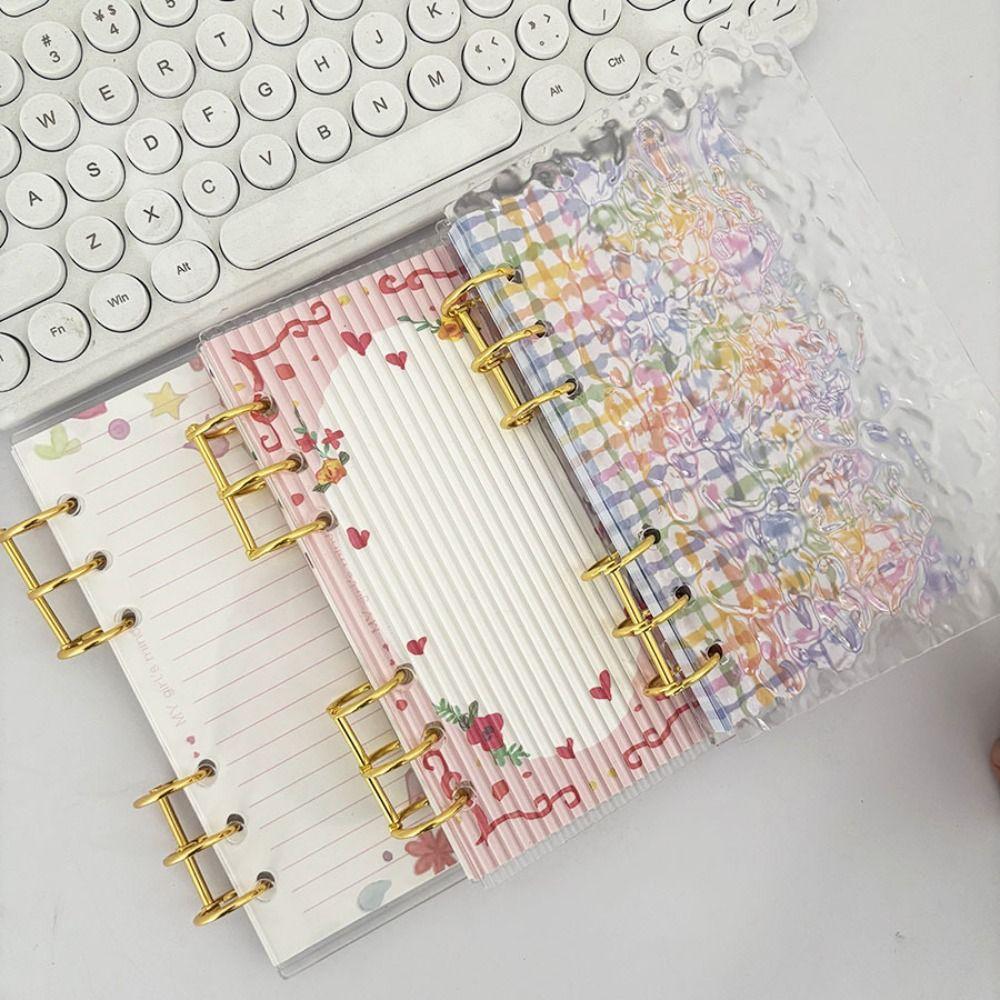 Acrylic A6 Notebook Cover Hard Transparent/Water Ripple Loose Leaf Notebook Shell DIY Photo Album Notebook