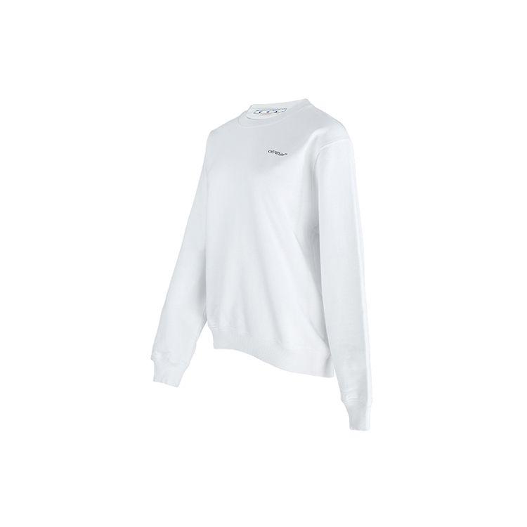 Off-White Ss22 Logo Printed Arrow Long Sleeve Pullover Sweatshirt Regular Fit Women Sweatshirt White OWBA055S22JER0060184