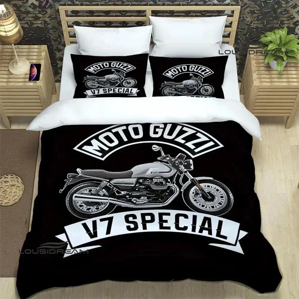 Luxury New 3D Print Guzzi Motorcycle Bedding Sets Exquisite Bed Supplies Set Duvet Cover Bed Bedding Set Luxury Birthday Gift