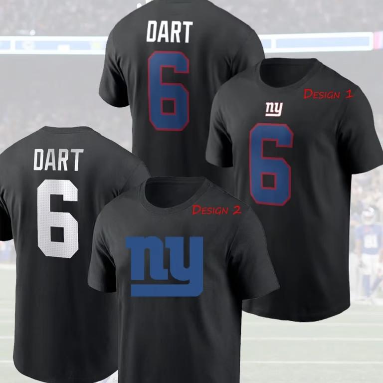

HOT J. Dart #6 NY G. 2025 Player Name & Number Fan Gift Unisex T-Shirt L