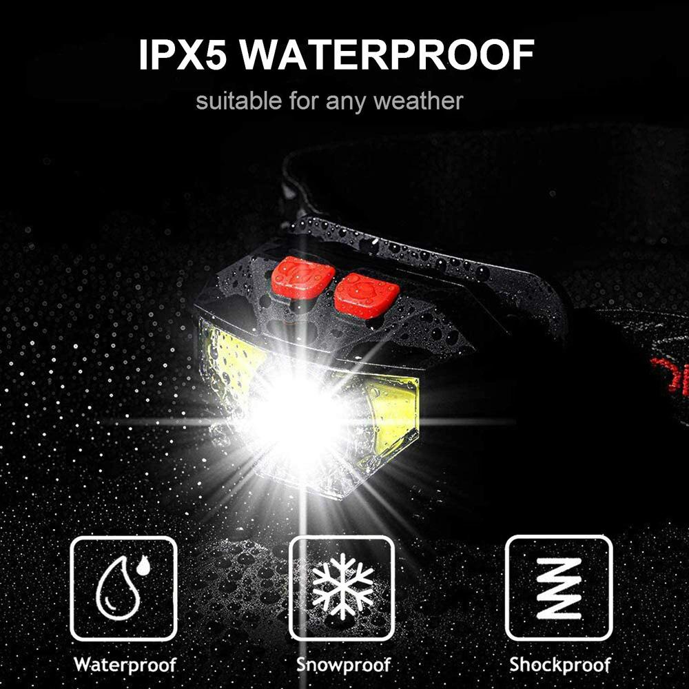 XPE+COB 8 Modes Handfress Motion Sensor Waterproof Powerful LED Headlight Headlamp Head Lamp COB Flashlight Torch Head Light