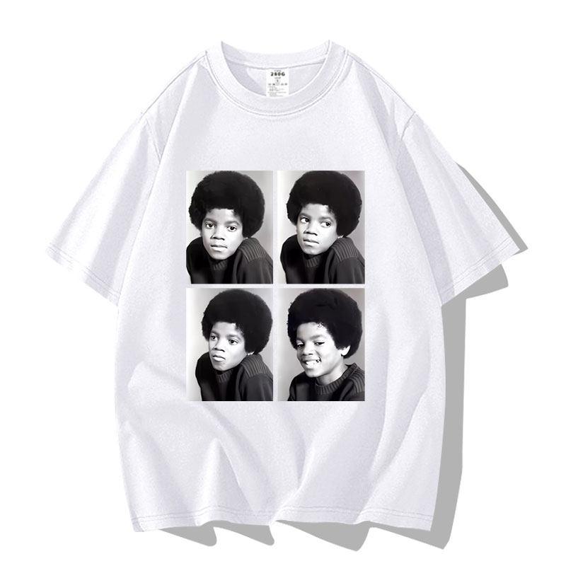 Gedenk Michael Jackson Muster Druck Herren Damen T-Shirt Kinder T-Shirt Junge Mädchen Oberteil Erwachsene Kinder Eltern-Kind Baumwoll-T-Shirt