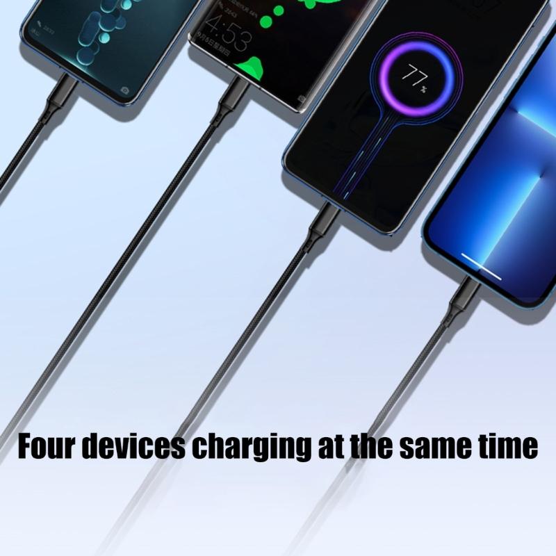 MultiCharging Cable USB C Splitter 4 In 1 MultiCharge Cable Type C Multiple USB CordBraided USB To USB C