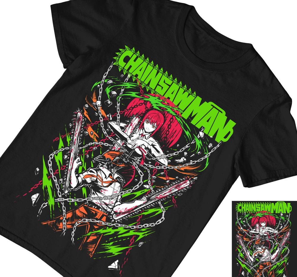 

Человек-бензопила Дэнджи Новая унисекс футболка, Иллюстрация Футболка с бензопилой, Графическая футболка 4XL