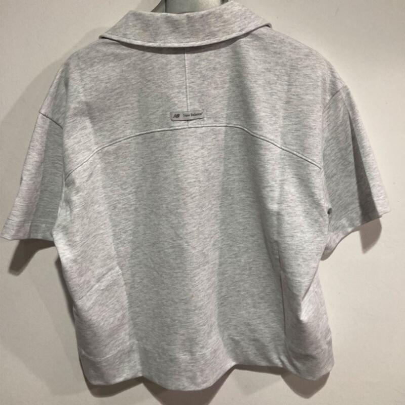 NeW Balance W Single Mesh Half Zip Up Short Sleeve sWeatshirt nbncf2W412 Melange Gray