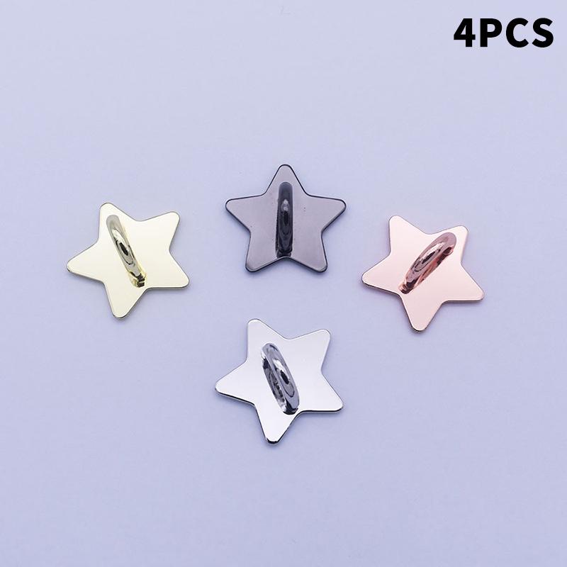 New 2/4PCS Adhesive Metal Stars Moon Bow Phone Charm Holder Phone Case Finger Ring Stand Hook Buckle Charm Clasp Accessor String 5