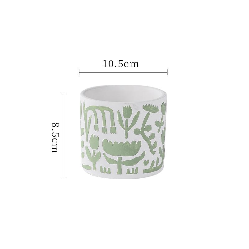 Creative Cylindrical Ceramic Flower Pot Gardening Decoration Succulent Plant Potted Flower Vase Interior Countertop Flower Pot