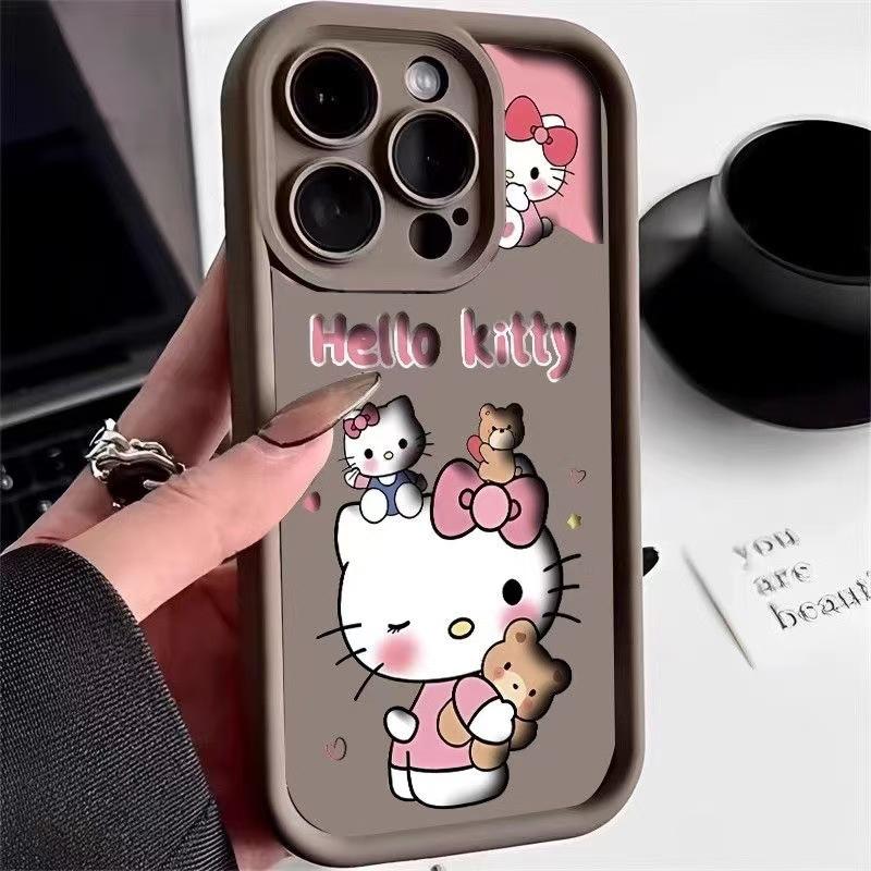 Pink KT cat is suitable for Apple 15Promax mobile phone case iPhone16 cute 14 cartoon 13 anti-drop 17 girl