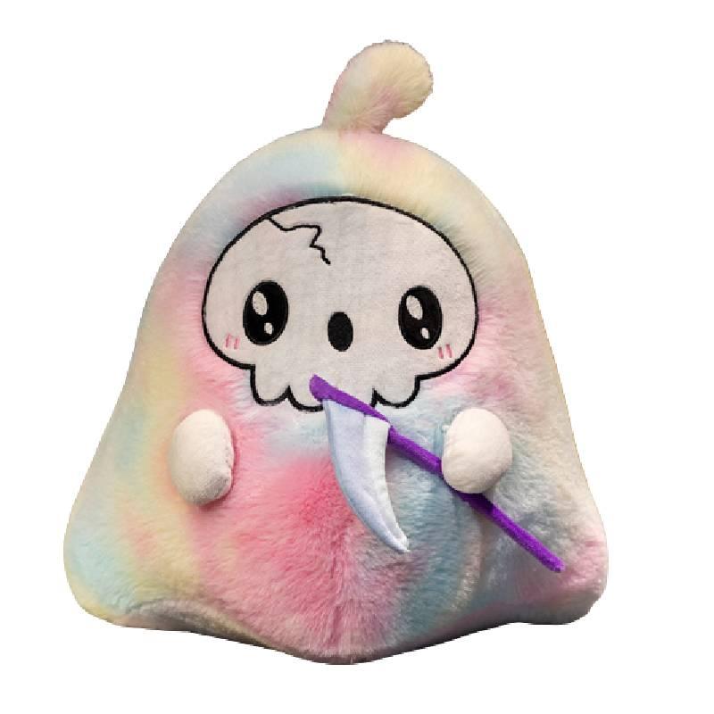

Funny Halloween Plush Toy Skull Reaper Scythe Death God Pillow Stuffed Animal Doll Colorful Death God,20cm/7.87in