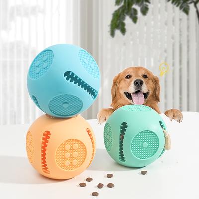 Silikon Haustierspielzeug Hundefutterball Zahnreinigung Interaktives Auslaufendes Futterspielzeug Langsamer Futterspender Haustierbedarf Zubehör