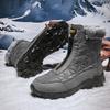 2025 Winter Cotton Shoes Men's Large Size Snow Boots Outdoor Velvet Platform Shoes New Gaobang Boots